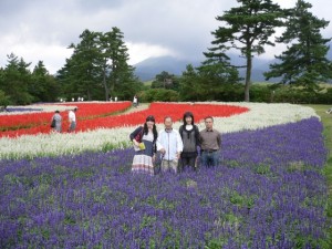 一面のサルビアの中で。