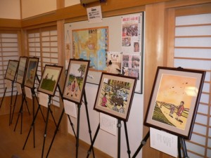 本堂には、同じ山口県在住の切り絵作家の三坂仁さんの作品も飾られました。金子みすゞさんの詩を作品にされておられ、今日歌った「大漁」「このみち」「石ころ」「土と草」などもありました。