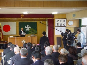 ＰＴＡ会長からのご挨拶。裕太くんのおじい様です。