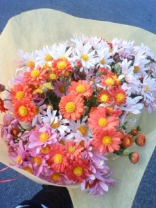 １年生が登校途中で私にと摘んでくれたお花の花束でした！感激！